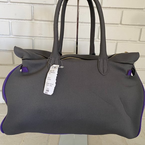 Bags | Nwt Herism Gray With Purple Detailing Satchel Bag  NWT Her-ism Gray with Purple Detailing Satchel Bag